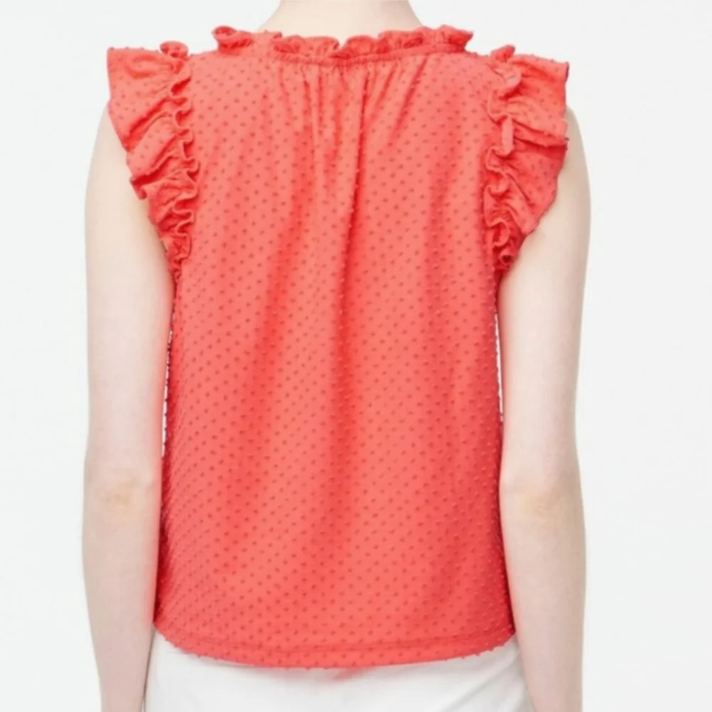 J. Crew Bundle .Swiss Dot Flutter Sleeve V-Neck Top. Set Of 2. NEW. Size XL